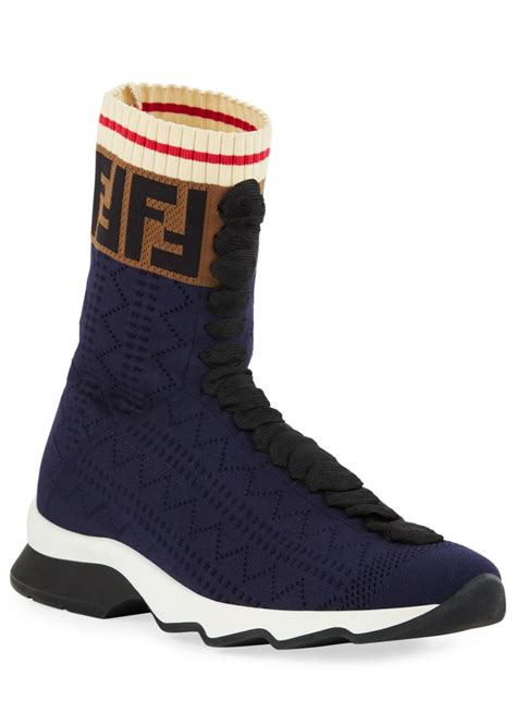 Fendi Rockoko Knit Sock Sneakers on SALE 